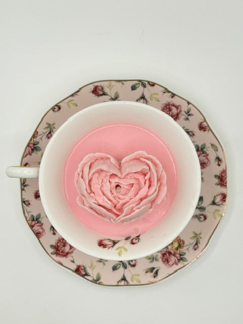Tea Cup Rose Soy Candle