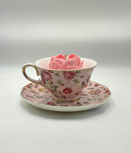 Tea Cup Rose Soy Candle