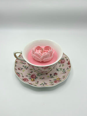 Tea Cup Rose Soy Candle